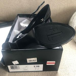 Lauren Ralph Lauren Black on Black Mary Jane Pump 8.5